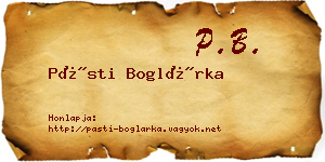 Pásti Boglárka névjegykártya